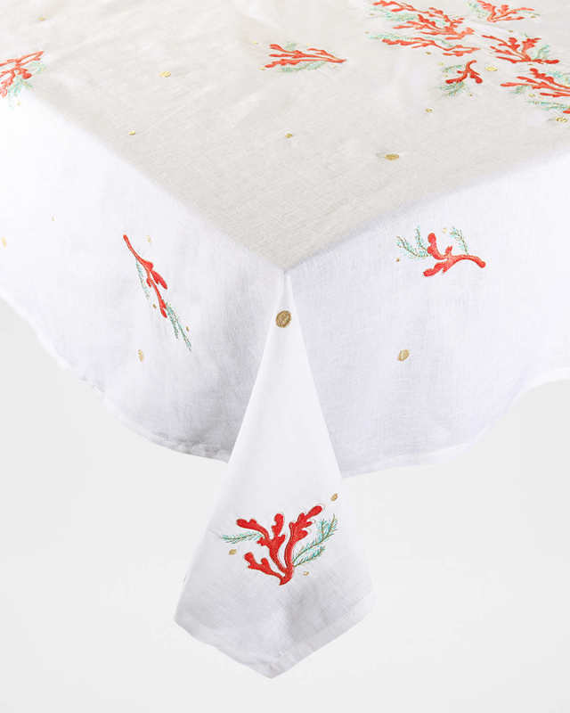 Coral Spray Tablecloth, 66" x 126"